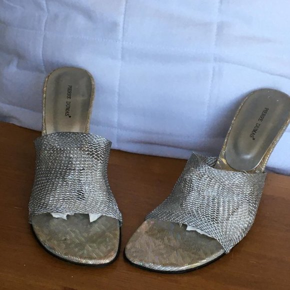 Silver Wedge open-toe Spring fun!! - Picture 1 of 4